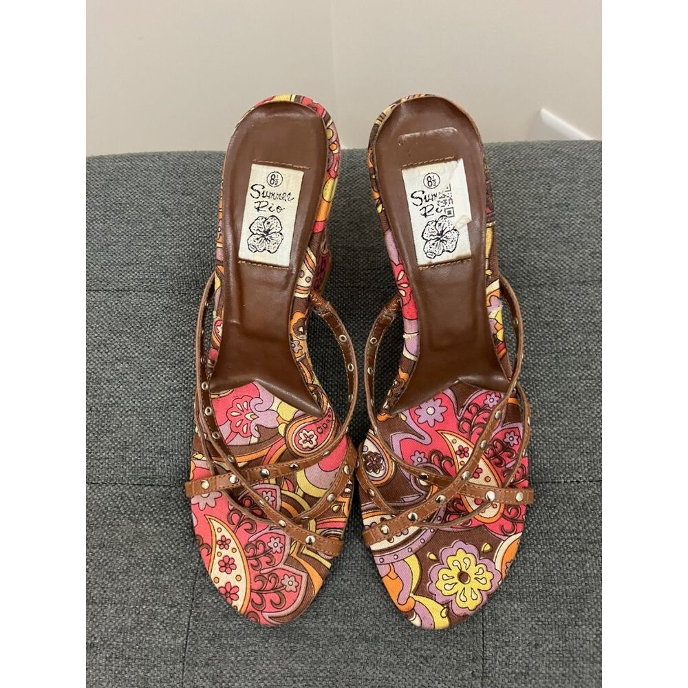Summer Rio Multicolor Wedge Sandal Size 8.5
